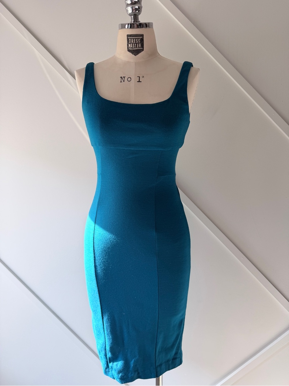 DVF Bridgette Wool Sheath Dress Teal Size 0 | Sleeveless Career Cocktail Midi